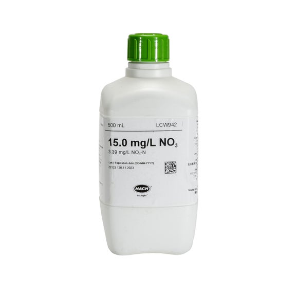 Nitrát standard, 15 mg/L NO₃ (3,39 mg/L NO₃-N), 500 mL