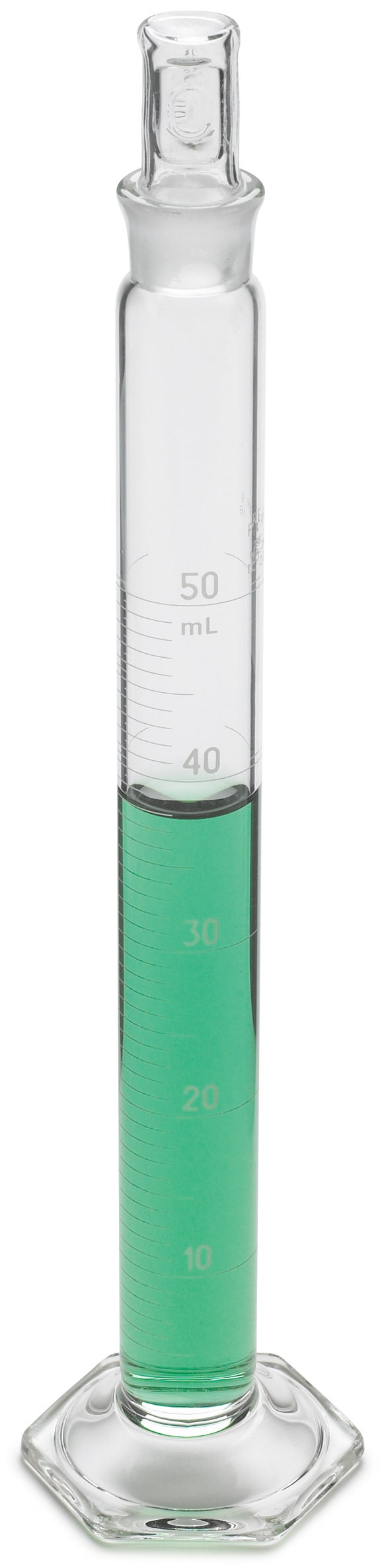 Cylinder, Graduated, Mixing, Glass, 10 mL ±0.1 mL, 0.2 mL divisions, glass stopper #13