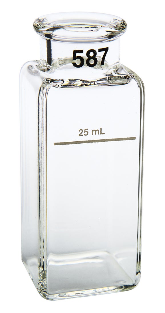 Derékszögű mintacella, 1"x1", 25 mL, üveg (2 db)