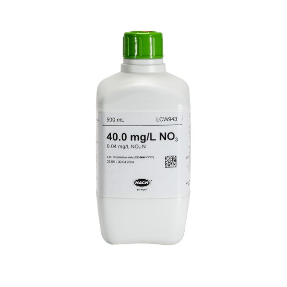 Nitrát standard, 40 mg/L NO₃ (9,04 mg/L NO₃-N), 500 mL
