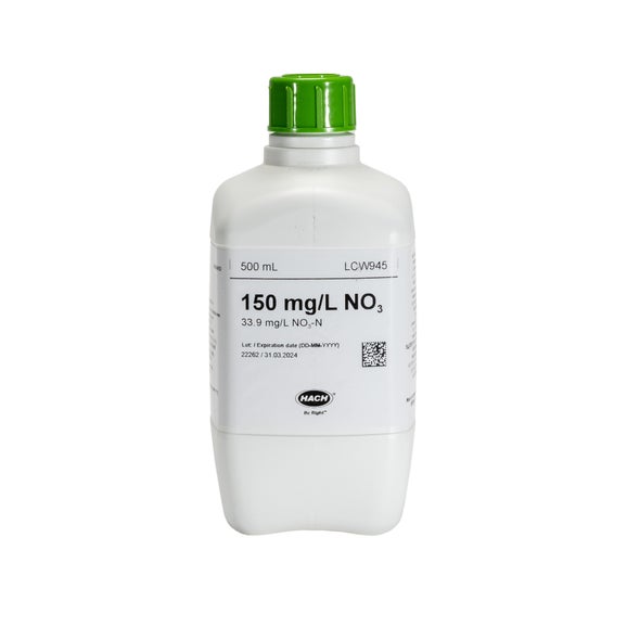 Nitrát standard, 150 mg/L NO₃ (33,9 mg/L NO₃-N), 500 mL